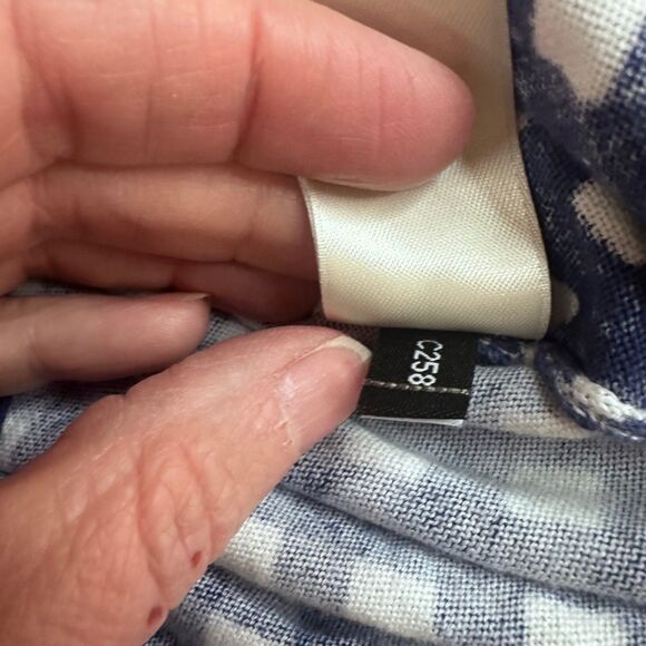 Kate Spade Fall Cardigan S Blue White Diamond Knit 100% Cotton Sweater - Picture 4 of 6